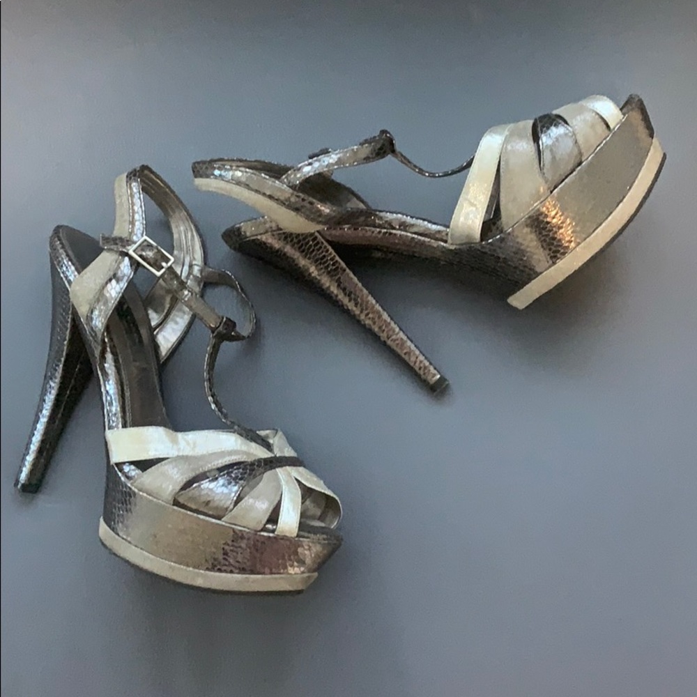 Silver gray formal platform pumps Prom/Club/Party